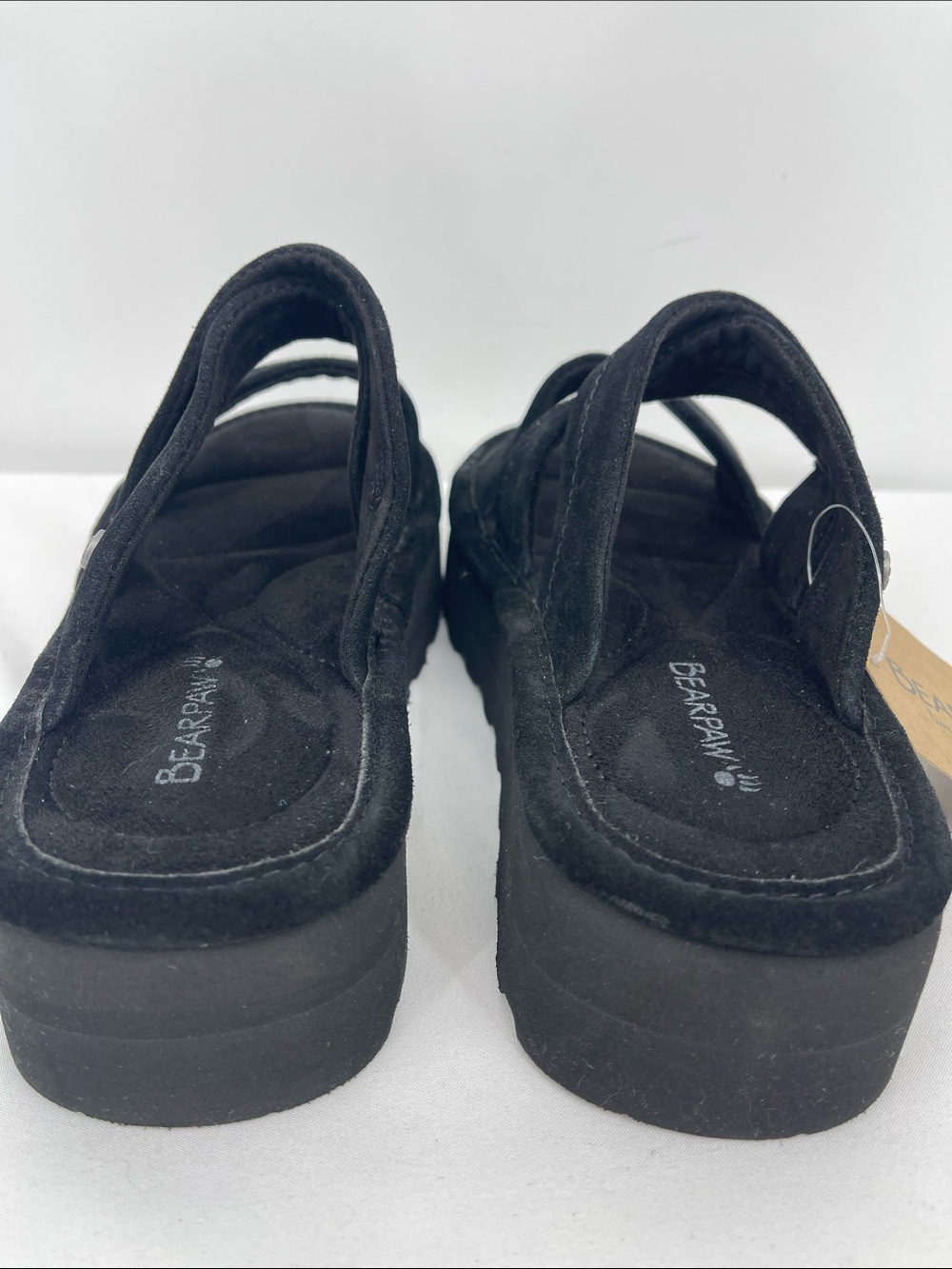 BEAR PAW Black Suede Platform Slide Sandals WOMENS SIZE 42 NWT - Picture 4 of 7